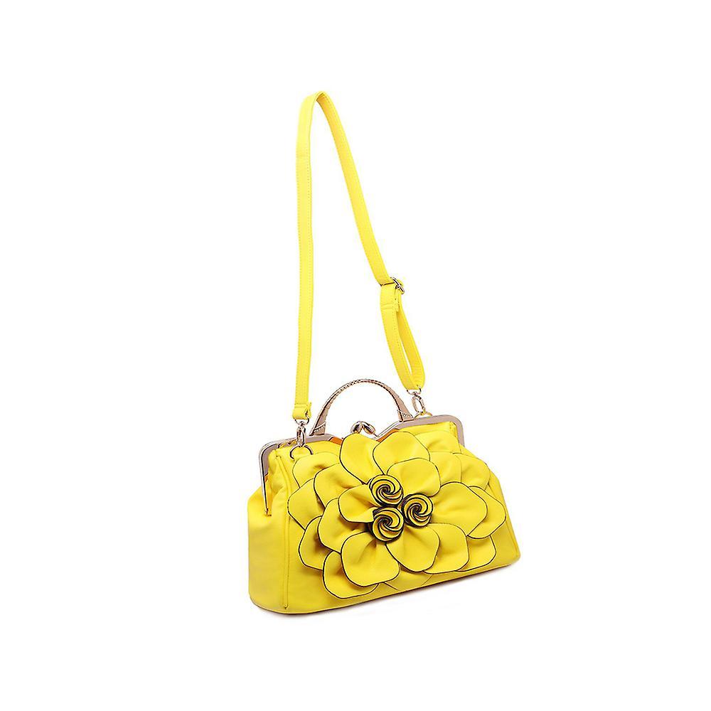 Keluosi Handbags Flower Shoulder Bag Wedding Tote Bag Yellow