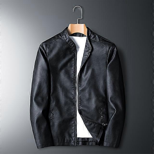 Leather Jacket Men Bomber Retro Fleece Black Motorcycle Jackets Plus Size 6XL 7XL 8XL Coats Flannel Warm Comfort High Quality 8802 Black 5xL (92 - ...