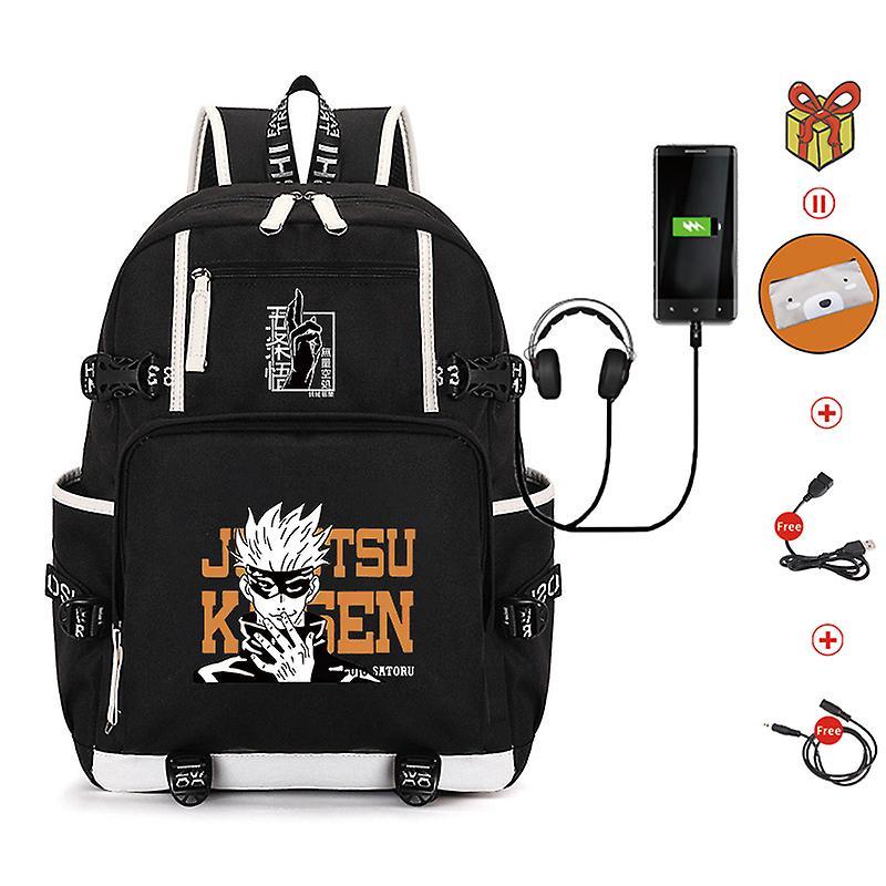 Atuto Jujutsu Kaisen Itadori Gojo Satoru Waterproof Boys Bookbags Laptop Rucksack With Usb School Backpack Large Capacity For Teenager Black1