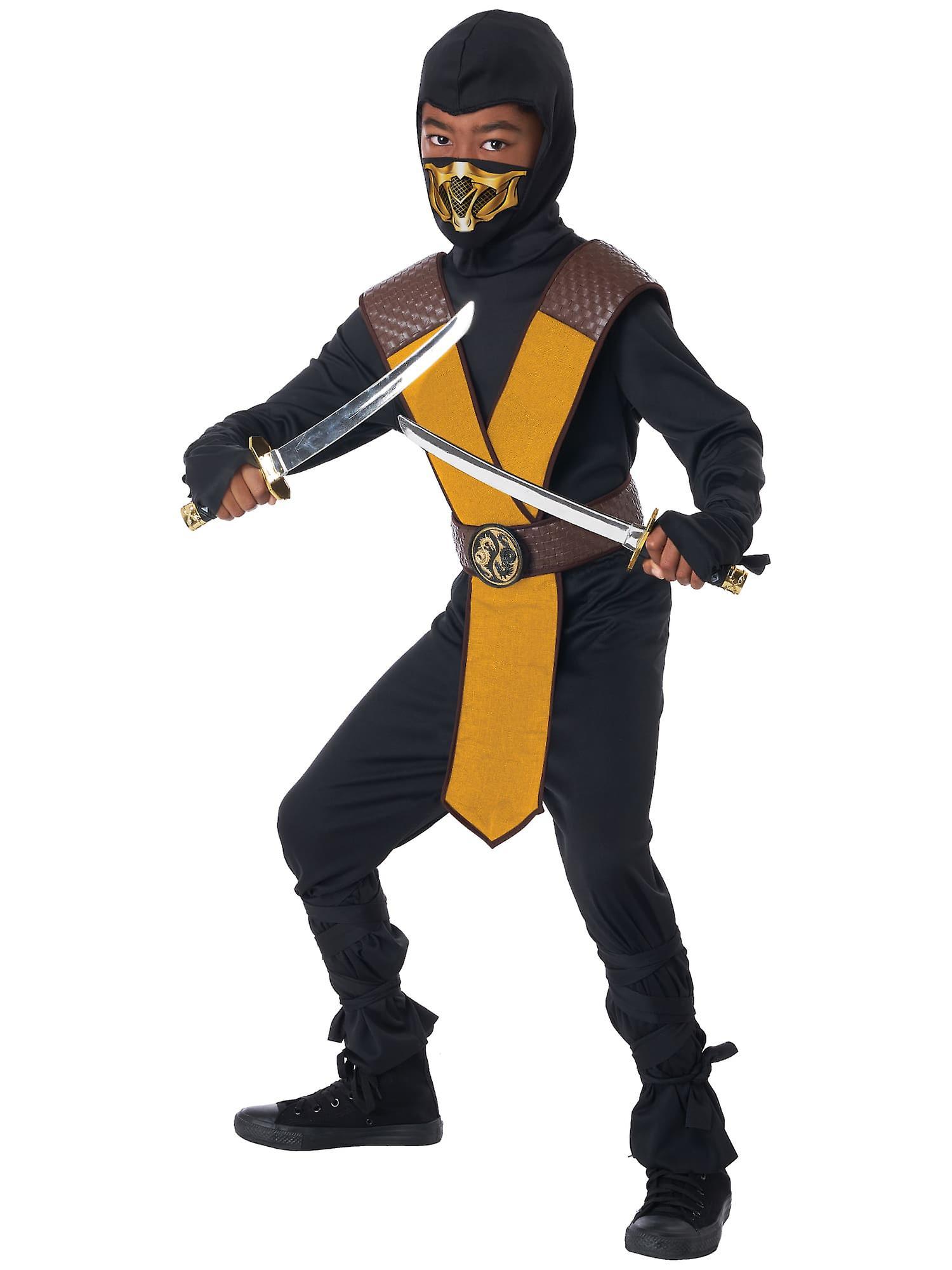 California Costume Collections Dragon Master Ninja Yellow Japanese Warrior Samurai Book Week Boys Costume Small (6-8)