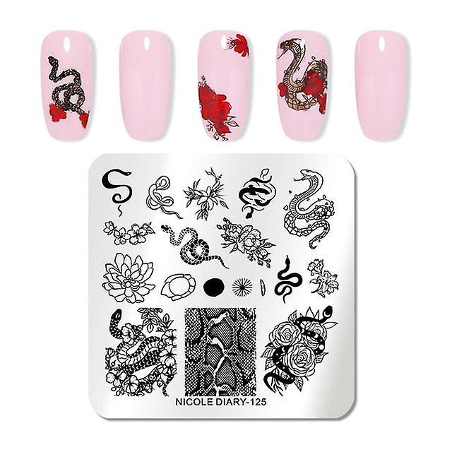 Slowmoose Nail Stamping Marble Plates Image Stamp Templates Geometric Printing Stencil 125