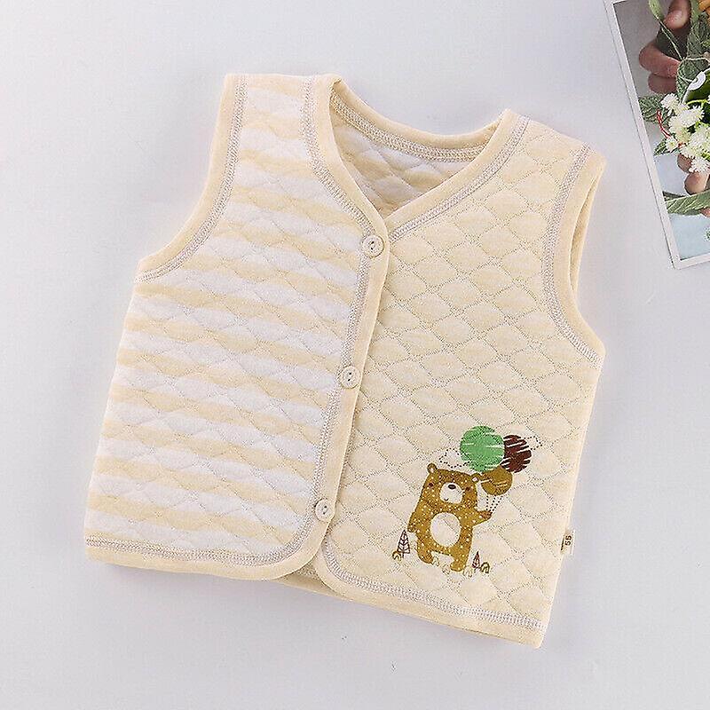 Slowmoose Baby Vests, Winter Warm Soft Waistcoat Khaki 3 year