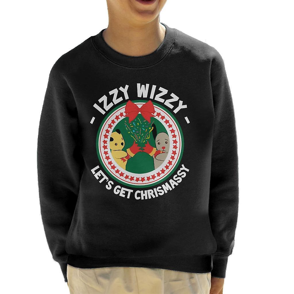 Sooty Christmas Izzy Wizzy Lets Get Chrismassy Kid's Sweatshirt Black X-Small (3-4 yrs)