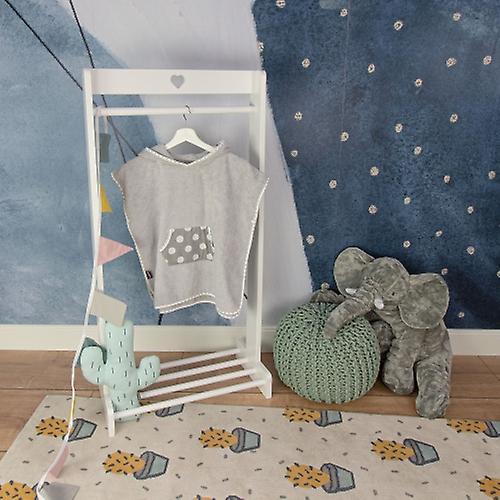 Puckdaddy Bath Poncho Smilla 57x84cm Baby Poncho with Hood with Dot Pattern in Grey