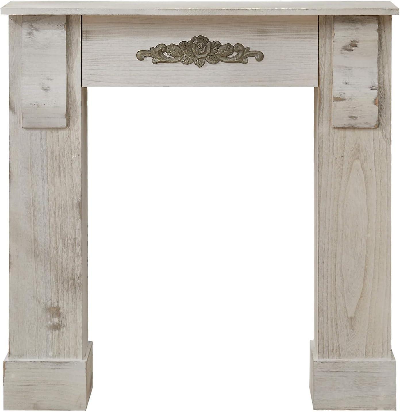 Mobili Rebecca Rebecca Furniture Decorative Frame Fireplace Wood Grey Retro 98.5x96.5x22.5