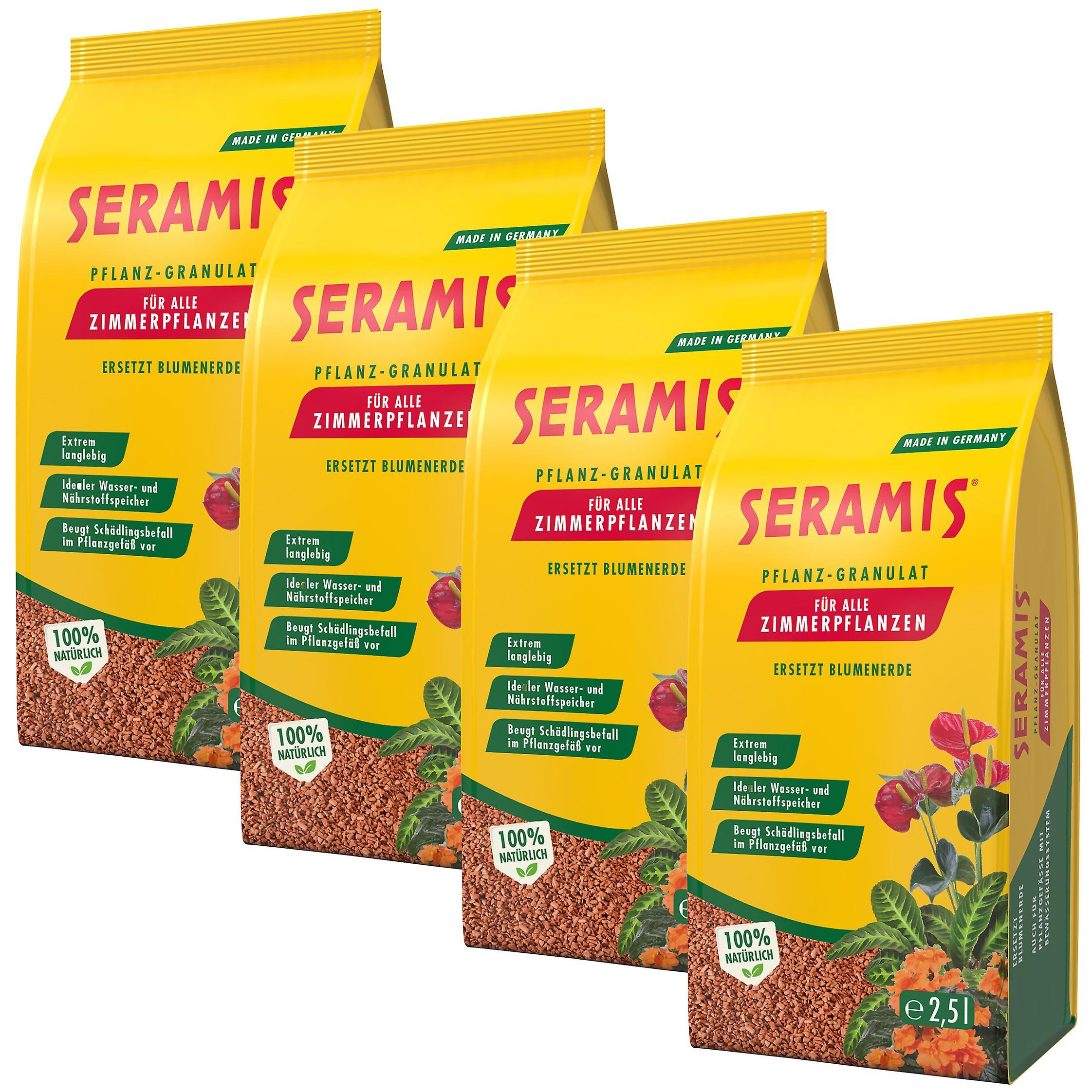 4 x SERAMIS® plant granules for houseplants, 2.5 liters