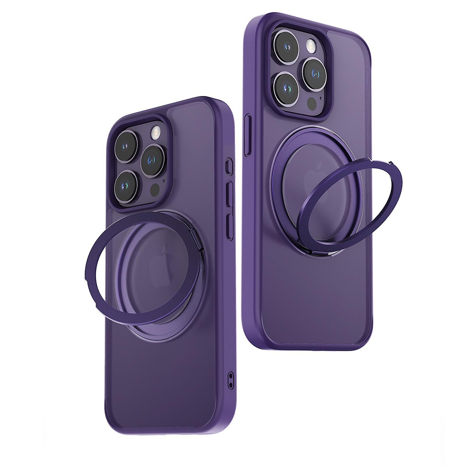 unbrand For Iphone 15 Pro Max/15 Ultra Case With 360 Rotatable Magnetic Ring[compatible With Magsafe][invisible Kickstand] Slim Phone Cover purple