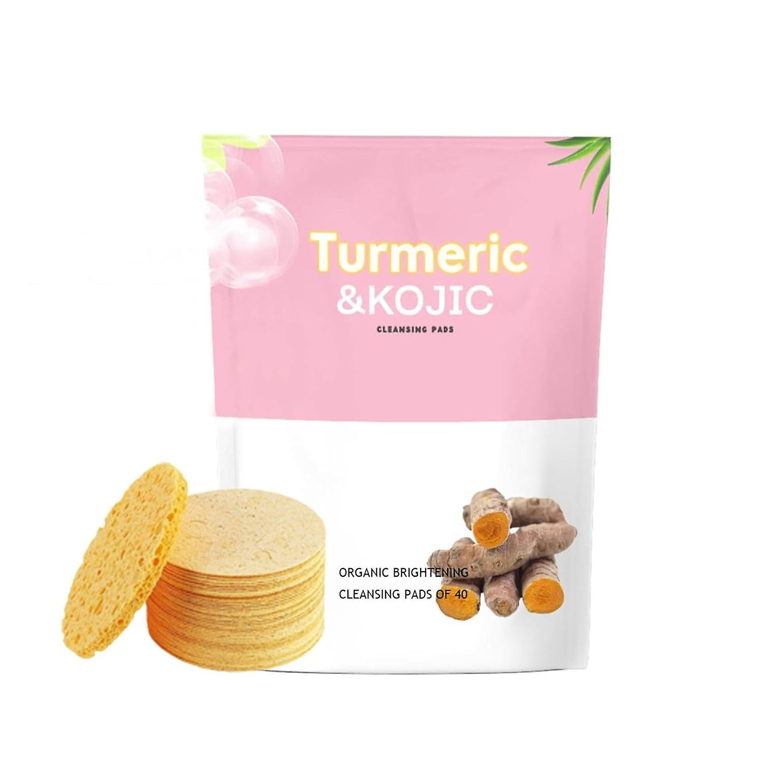 Menghui Turmeric Koji Cleansing Pads for Face&Body,Turmeric Cleansing Pads for Dark Spots,Kojic Acid and Turmeric Cleansing Pads Fades Dark spots,E...