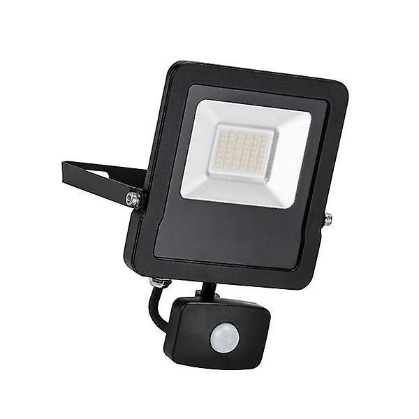 Saxby Lighting Surge Integrated LED PIR Outdoor Wall Flood Light Matt Black, Glass IP44