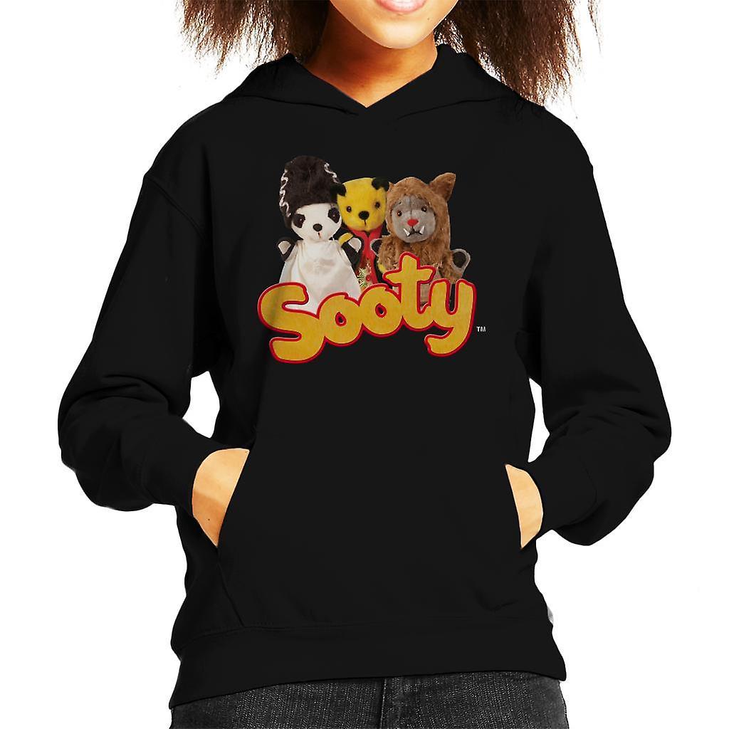 Sooty Halloween Spooky Trio Kid's Hooded Sweatshirt Black Medium (7-8 yrs)