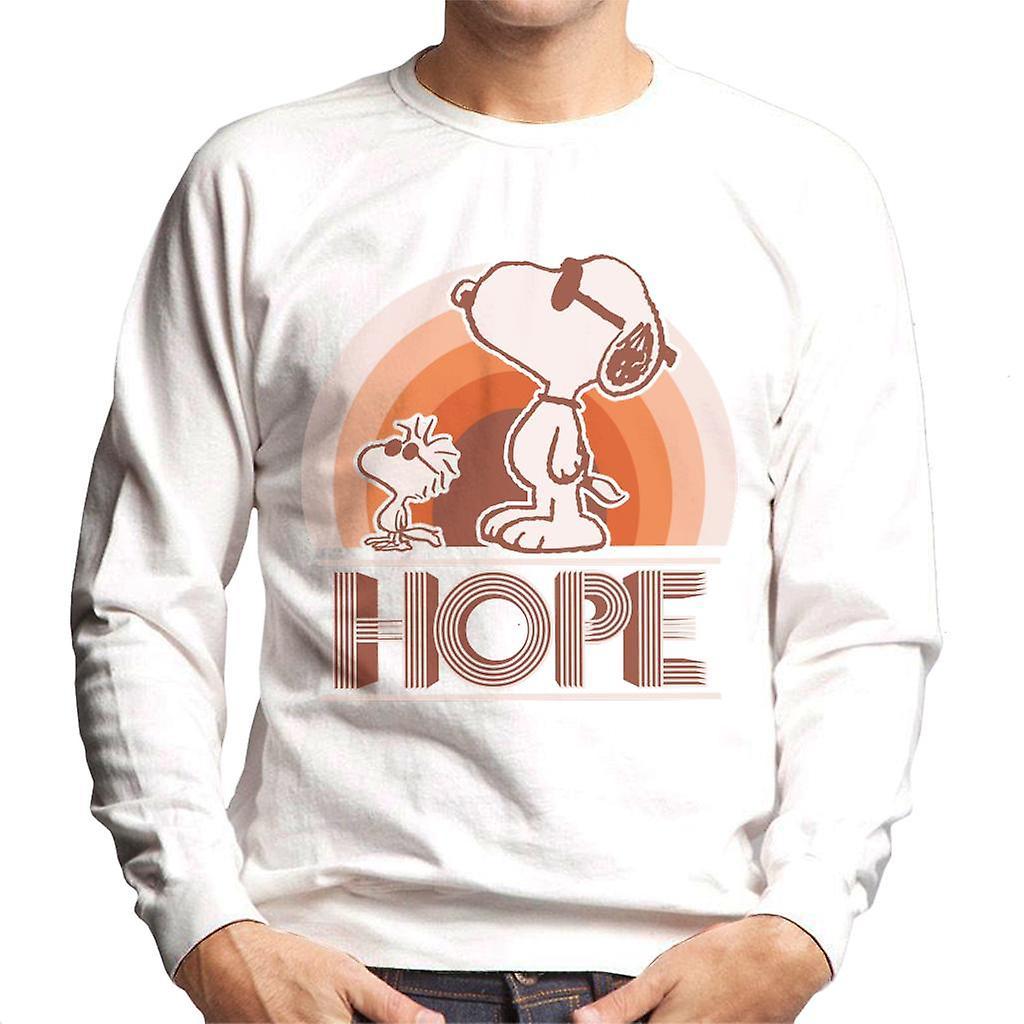 Peanuts Snoopy And Woodstock Hope Men's Sweatshirt White Medium