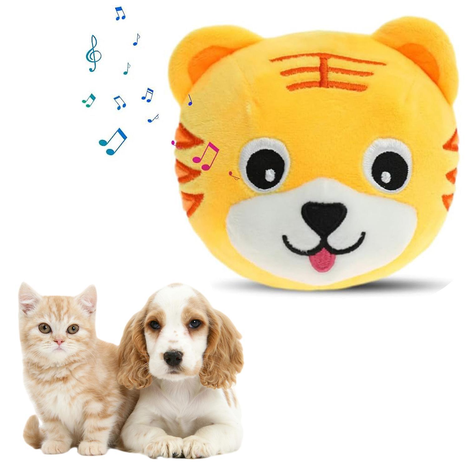 Longzhen Pet Bouncing Ball, Active Moving Pet Plush Toy, Interactive Dog Toys, Shake Bounce Boredom Toys for Pets, Cats, Small Medium Dogs Tiger