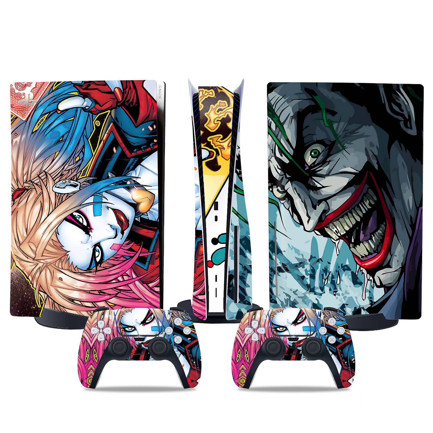 Ubiuo PS5 optical drive version sticker, cool PS5 skin, controller handle,for PS5 console and controller,DC cartoon,Joker11