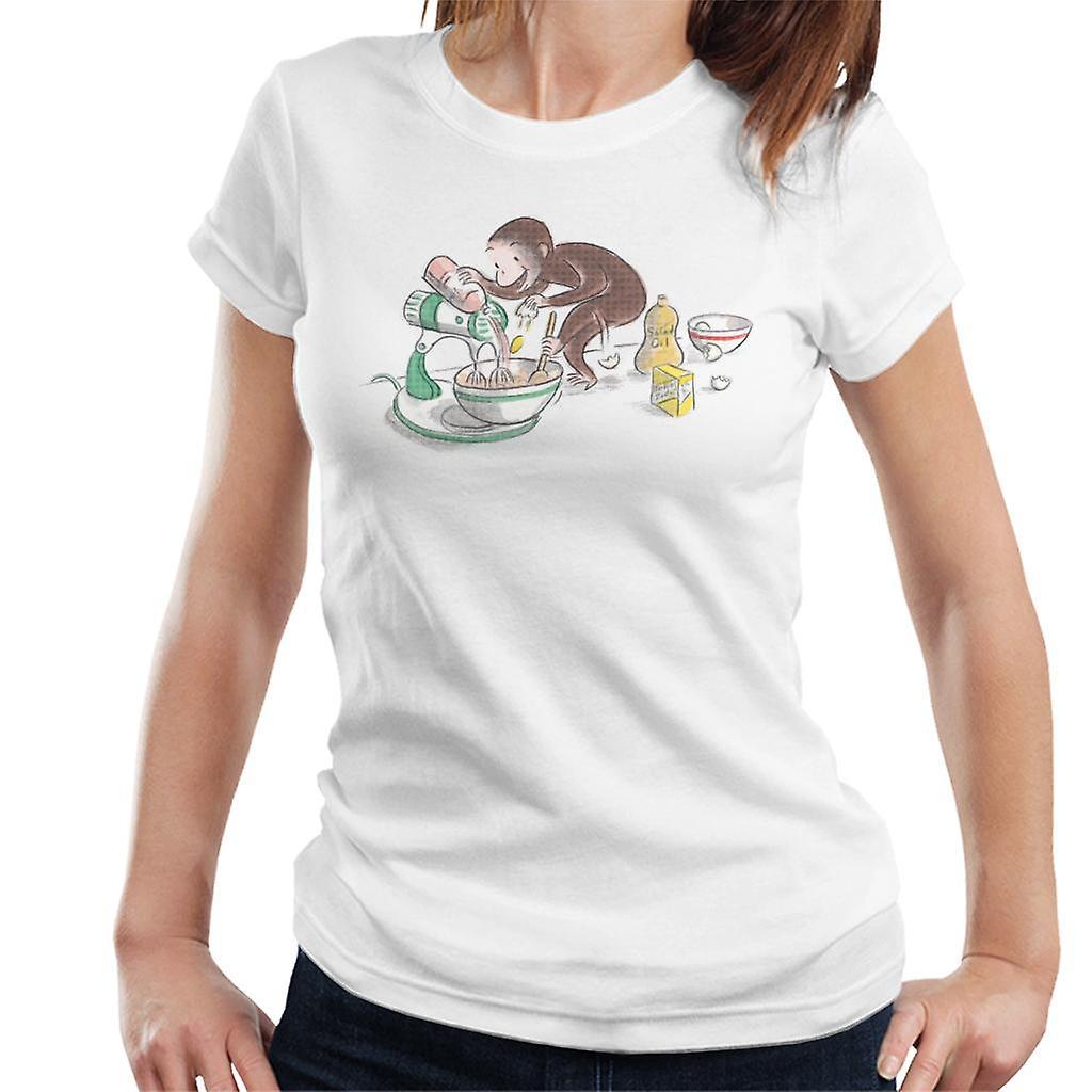 Curious George Cooking Women's T-Shirt White Medium