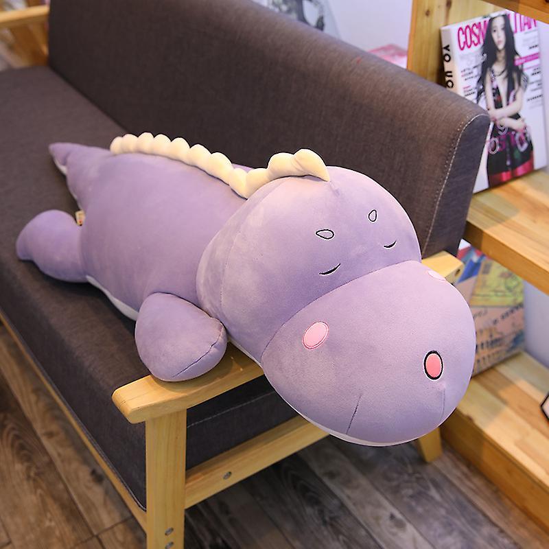 Linkrunning Dinosaur plush pillow, 19.7-inch soft big dinosaur stuffed animal toy doll birthday gift, Valentine's Day (purple)