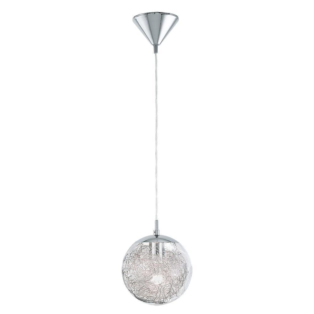 Eglo Lighting Luberio 1 Light Ceiling Pendant Polished Chrome, E27