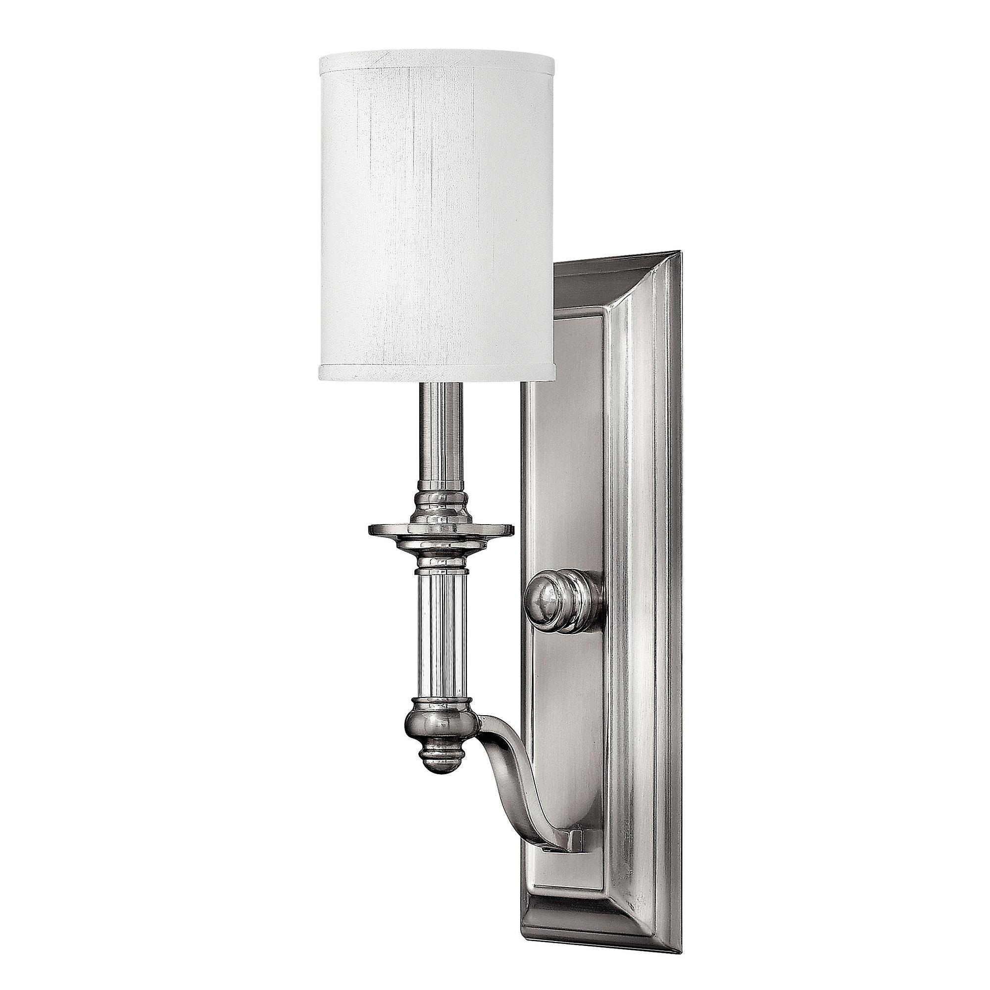 Sussex 1 Light Wall Light Brushed Nickel Glass Shade E14