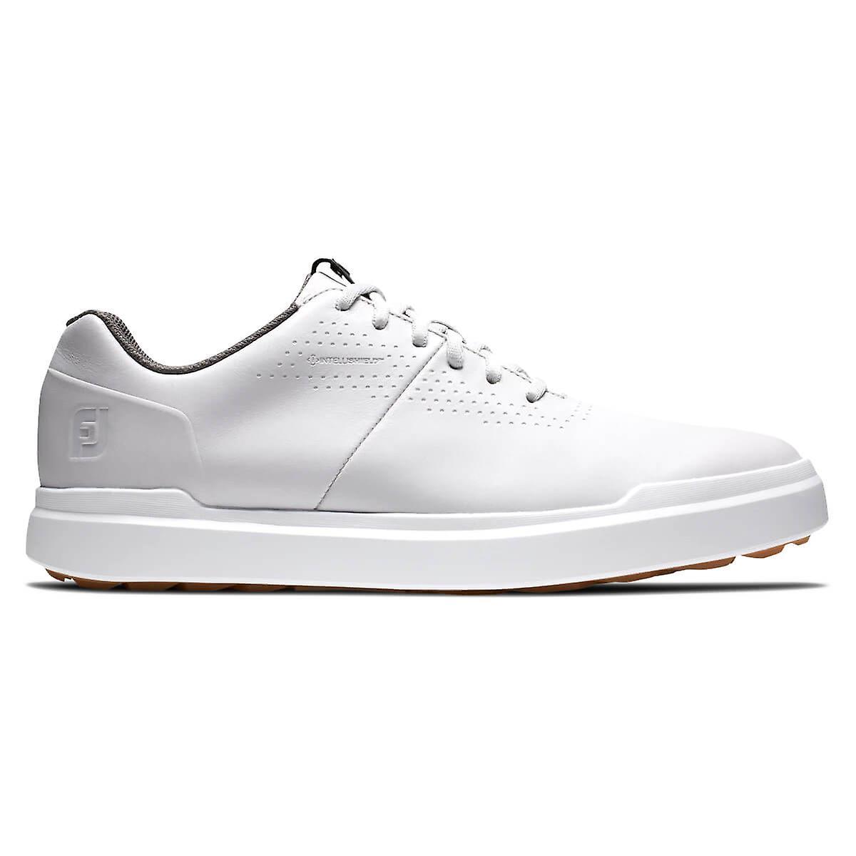 FootJoy Mens Contour Casual Waterproof Premium Leather Spikeless Golf Shoes White UK 10