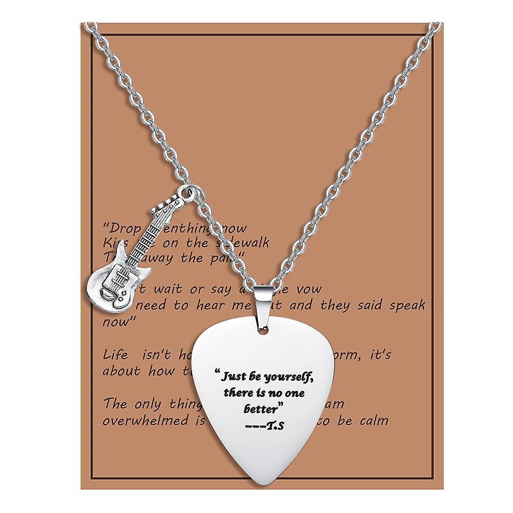 Bestdaily Taylor Swift Quotes Guitar Pick Necklace Outfits Jewelry Accessories Inspired Gifts For Ts Fans Music Lovers Swiftie Womens Girls Friends...