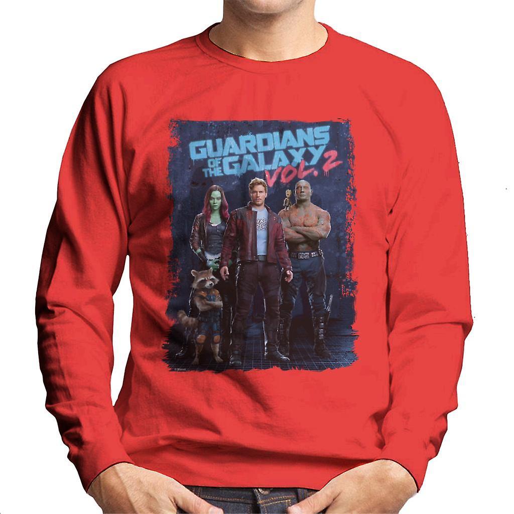 Marvel Guardians Of The Galaxy Vol 2 Poster Design Men's Sweatshirt Red Medium