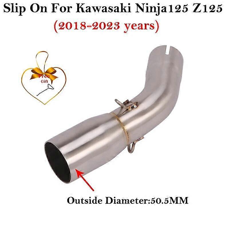 Sanxing Slip-On For Kawasaki Ninja125 Z125 NINJA 125 2018 - 2023 Motorcycle Exhaust Escape System Modified Middle Link Pipe Muffler Blue