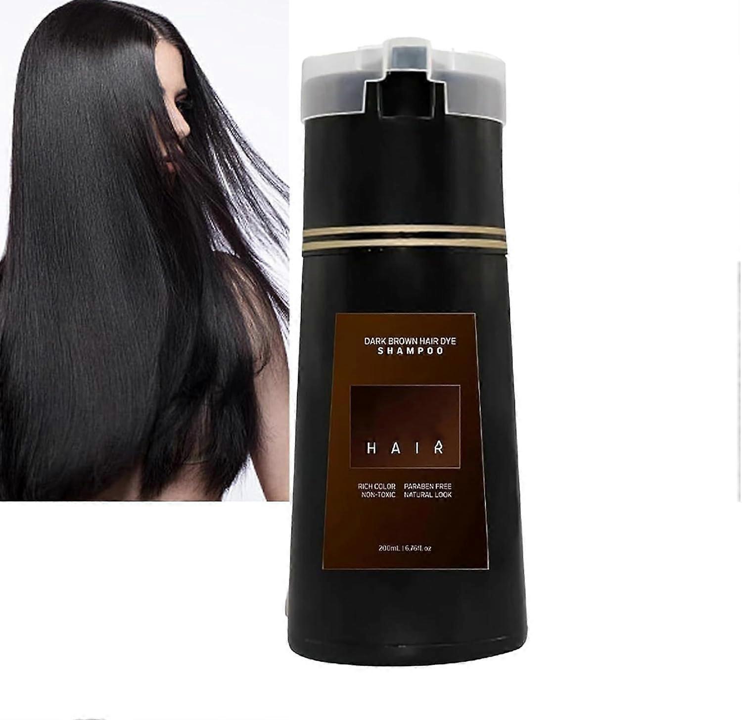 Unbrand Hair Dye Shampoo, Hair Instant Dye Shampoo,100ml Hair Instant Dye Shampoo for Men & Women Brown