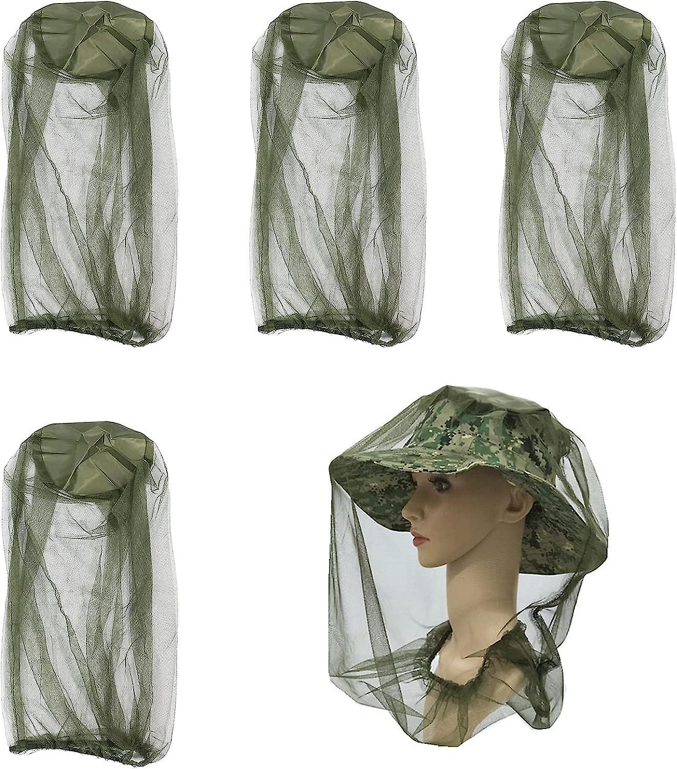 Wenkeay 4 Pieces Mosquito Head Net, Midge Net Head Cover for Outdoor Hiking