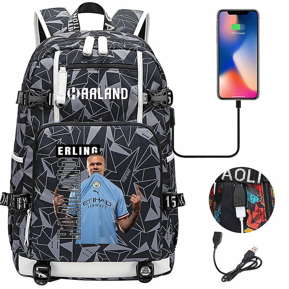 Yixin Tech Erling Haaland Patterned Printed Backpack, Student Backpack, Large Capacity Travel Bag Style 4