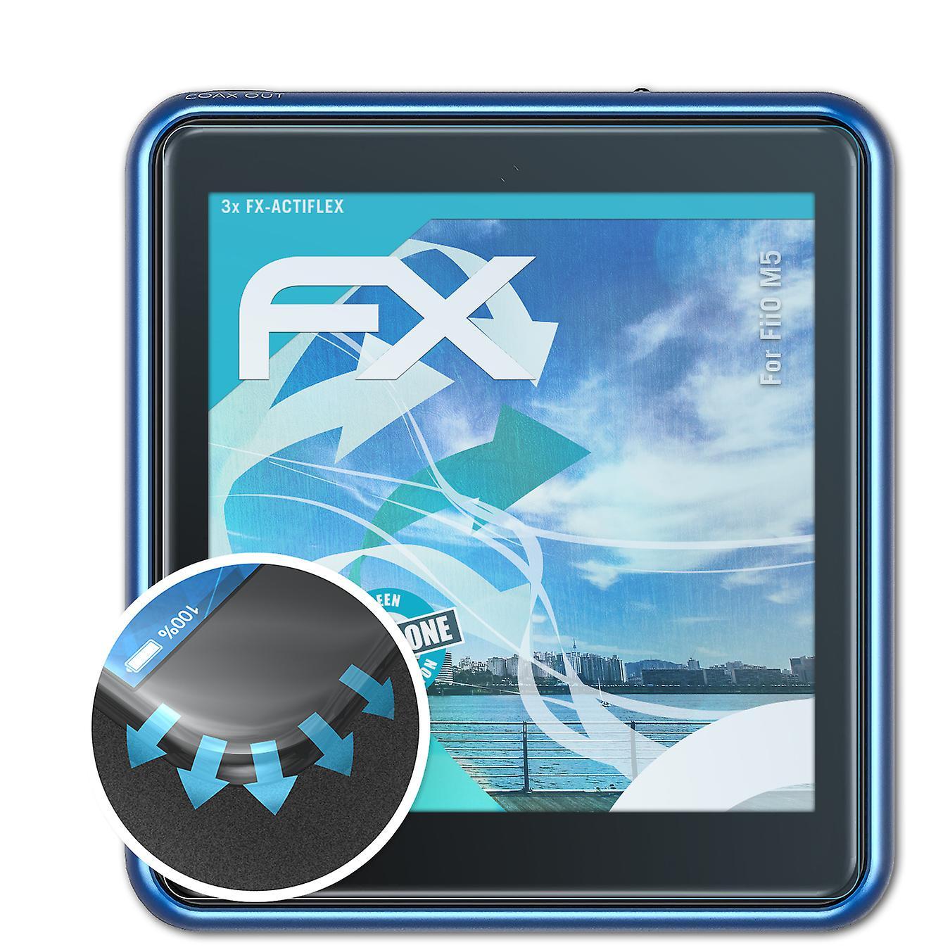 atFoliX 3x protective film compatible with FiiO M5 film clear &flexible 04 FX-ACTIFLEX