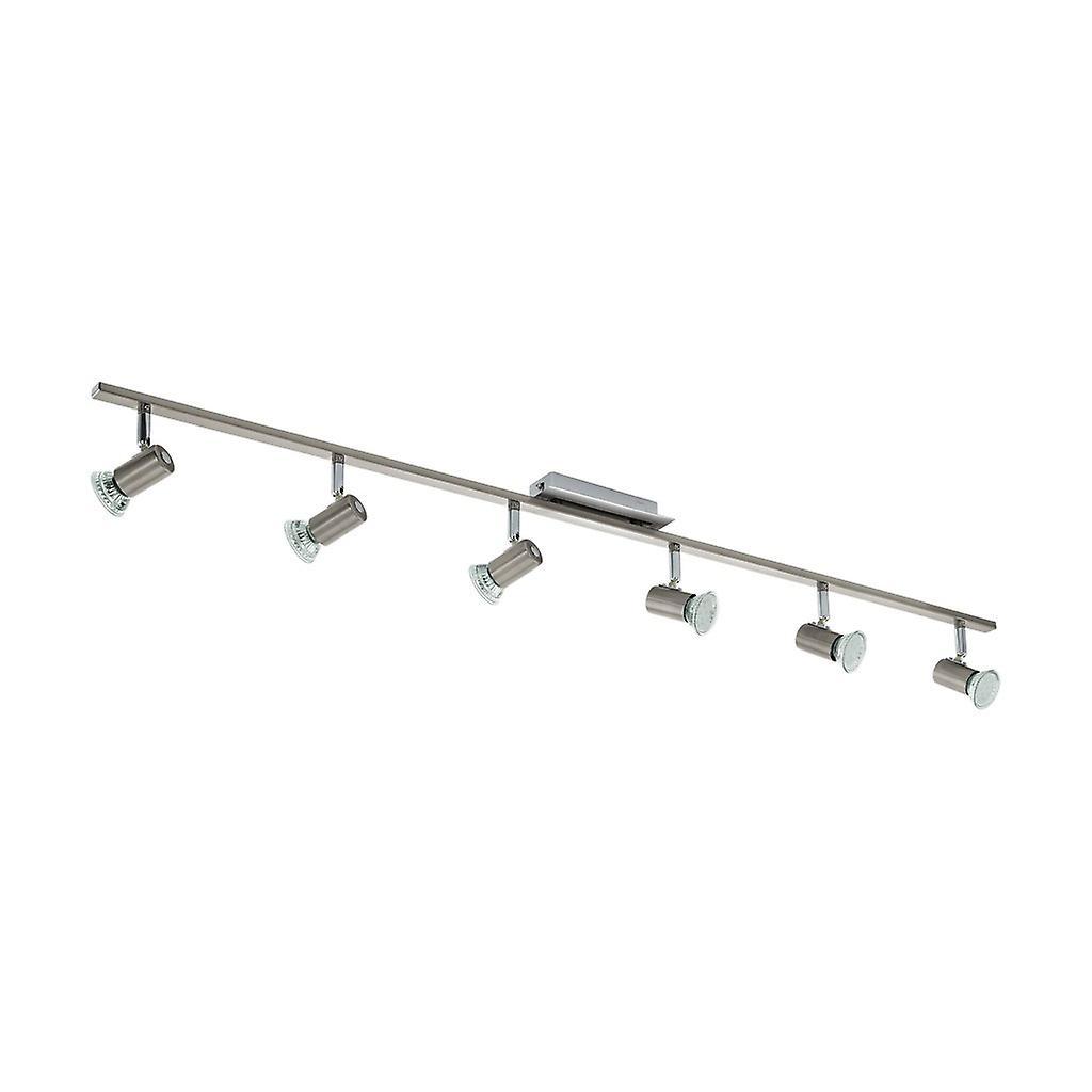 Eglo Lighting Rottelo 6 Light Ceiling Spotlight Chrome, Satin Nickel, GU10