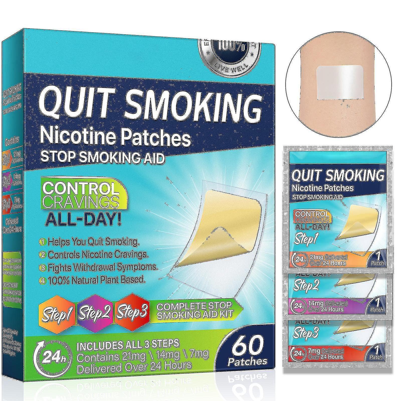 Skwtlv 3 In 1 Smoking Aid Stop Smoking Patch, Easy And Effective To Help Quit Smoking, Safety Anti-smoking Stickers 60pcs