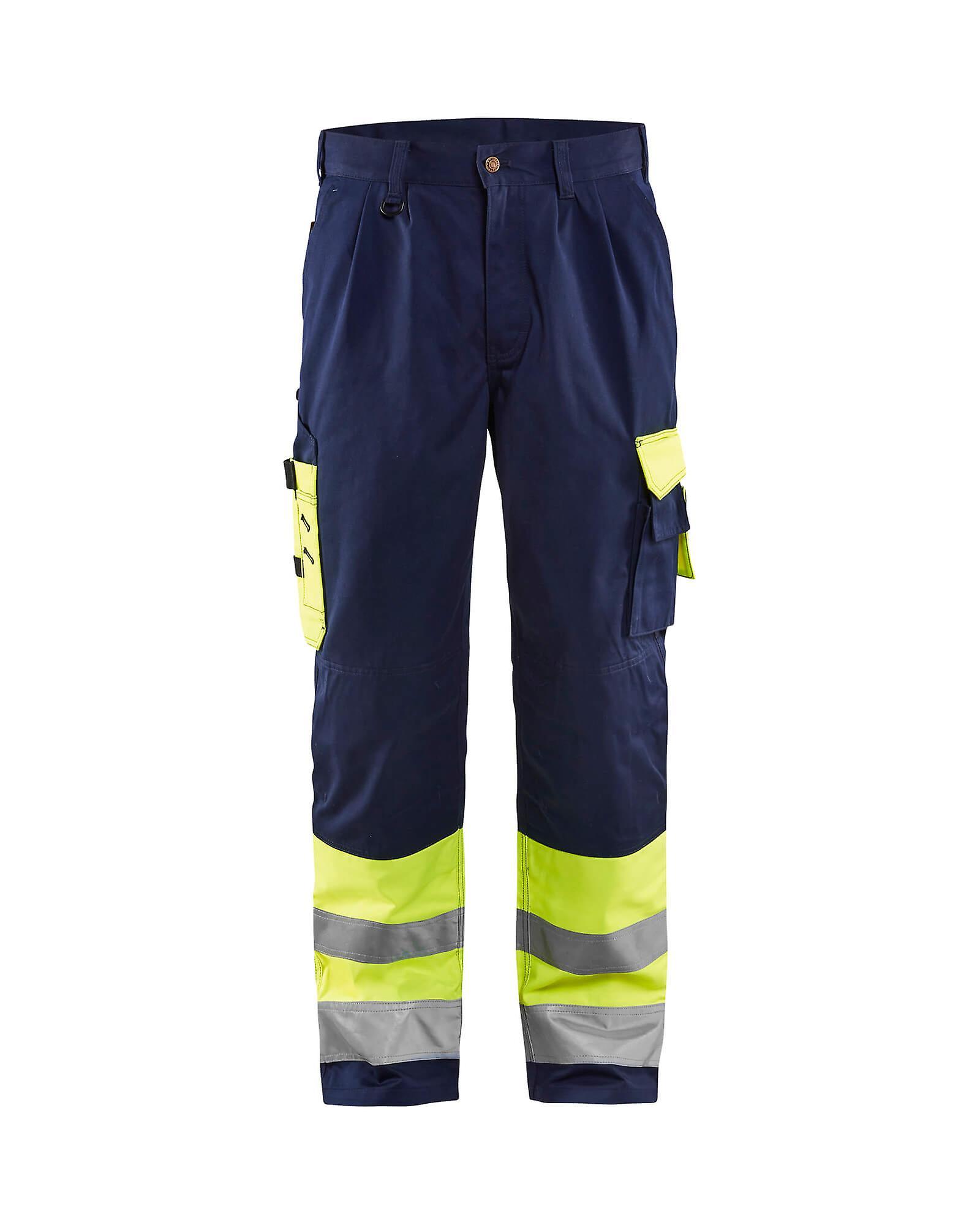 Blaklader 1584 hi-vis work trousers - mens (15841860) - (colours 2 of 2) Yellow/navy blue