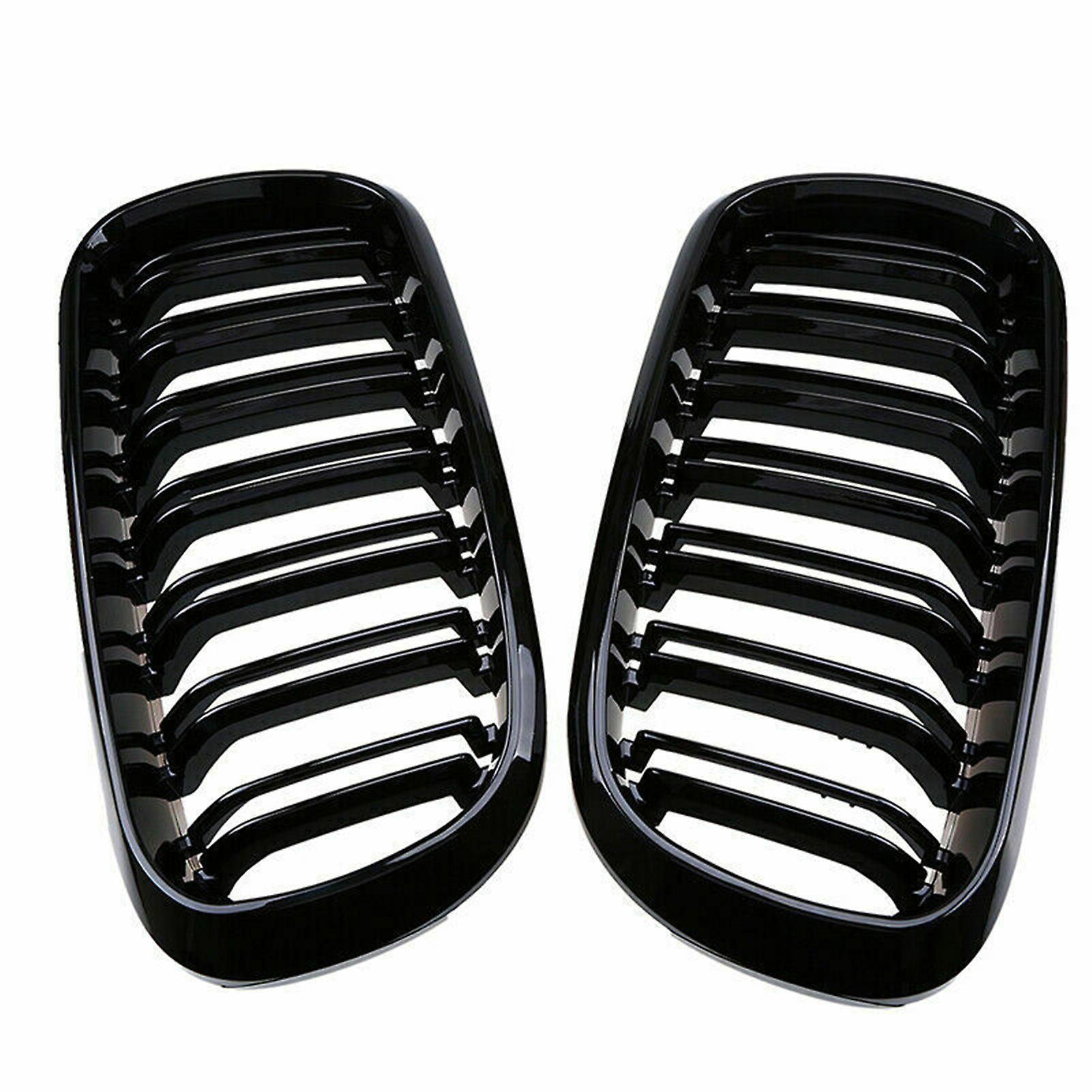 newmerun 2Pcs Front Kidney Grille Grill 51117294486 51137316061 51137316062 for BMW X5 F15 2014-2017 Gloss Black