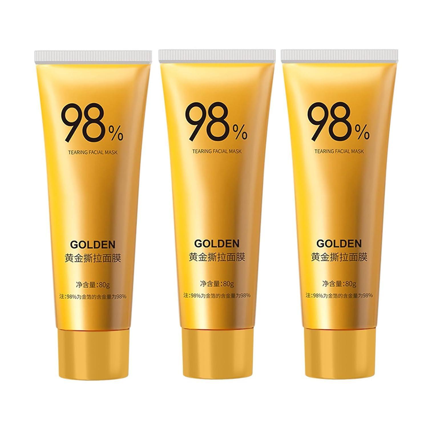 Frusde Golden Peel Off Mask, 98.4% Gold Foil Peel-Off Mask, Gold Foil Peel Off Mask, 24K Gold Face Mask, Anti Ageing Wrinkle Lifting Mask 3pcs