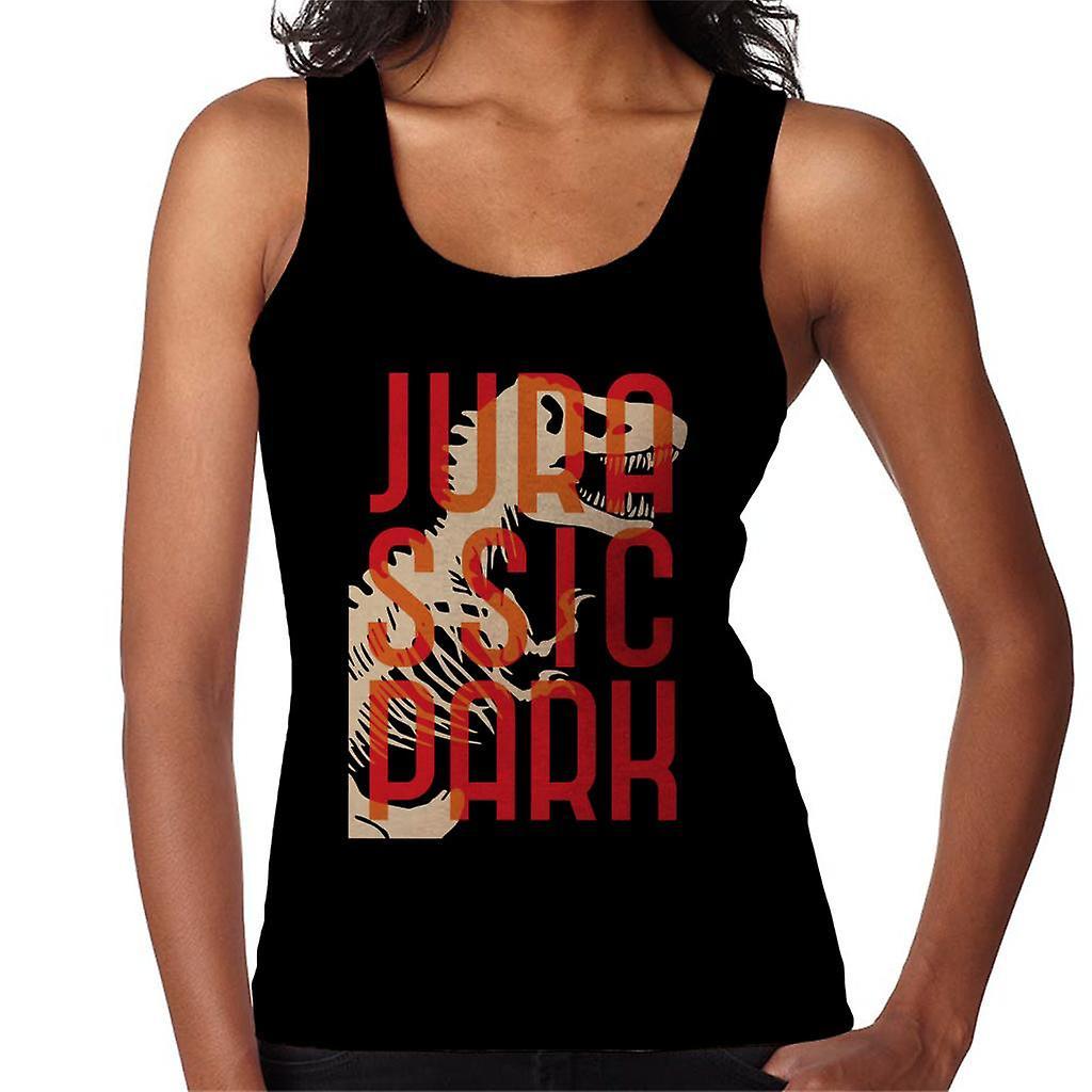 Jurassic Park Oversized Red Text Women's Vest Black XX-Large