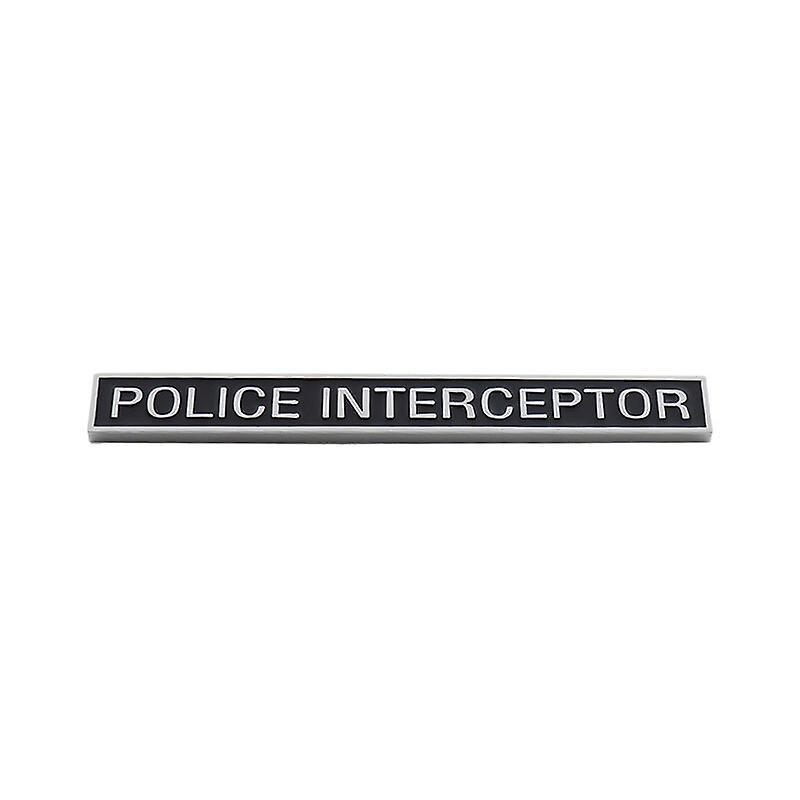 Car Badge 3D Chrome Black for Explorer Crown Victoria Police Interceptor car Hood Fender trunk Bonnet Nameplate Decal Emblem Badge Sticker chrome-b...