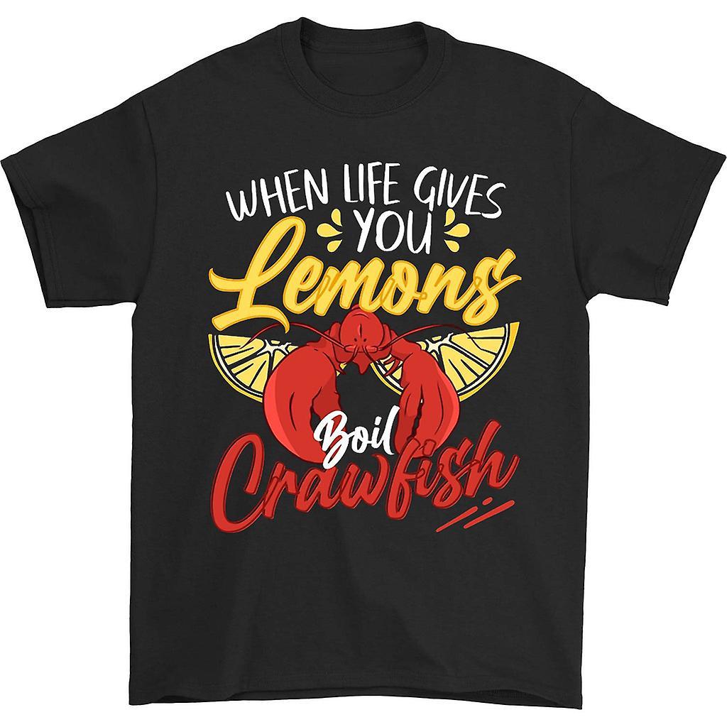 HISHARK When Life Gives You Lemons Boil Crawfish T-shirt Black XL