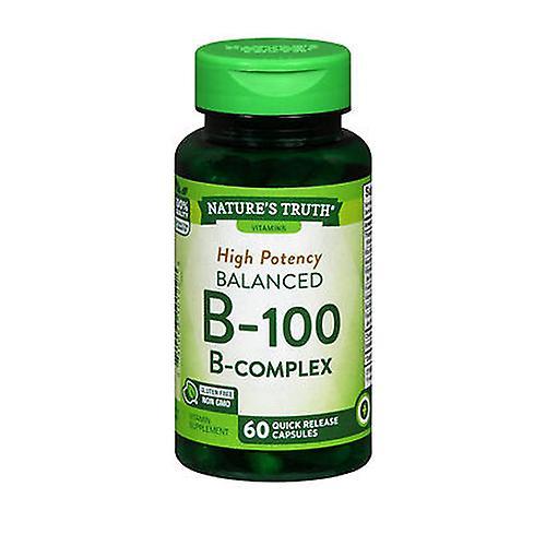 Sundance Nature's Truth High Potency Balanced B-100 B- Complex Quick Release Capsules, 60 Caps (Pack of 1)