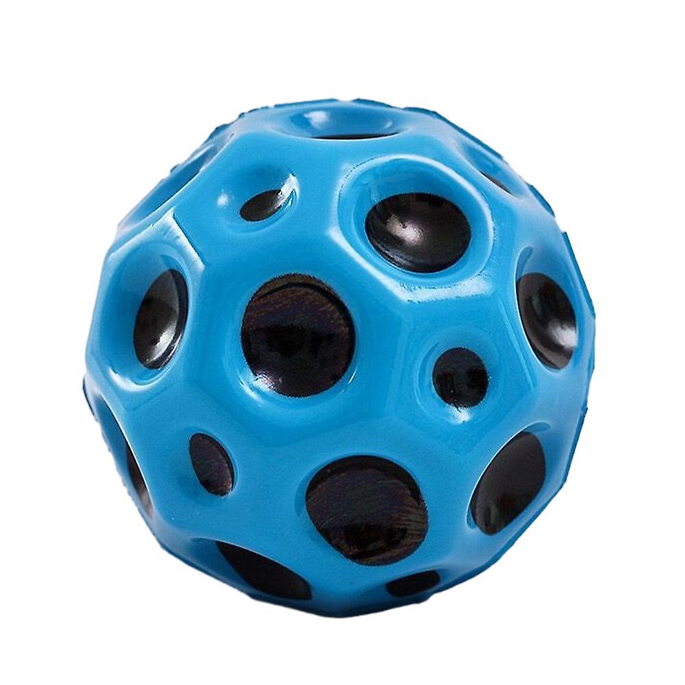 Bestdaily Extreme High Bouncing Ball Space Ball Bouncy Ball Kids Sports Outdoor Throw Catch Moon Balls Blue