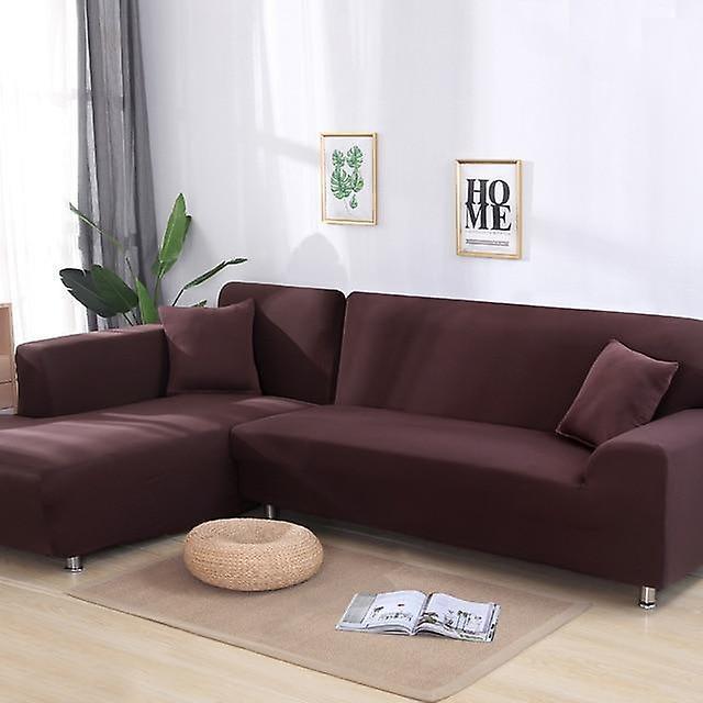 Slowmoose Solid Color Corner Sofa Covers For Living Room, Elastic Spandex Slipcovers color 11 4-seat 235-300cm 1pc