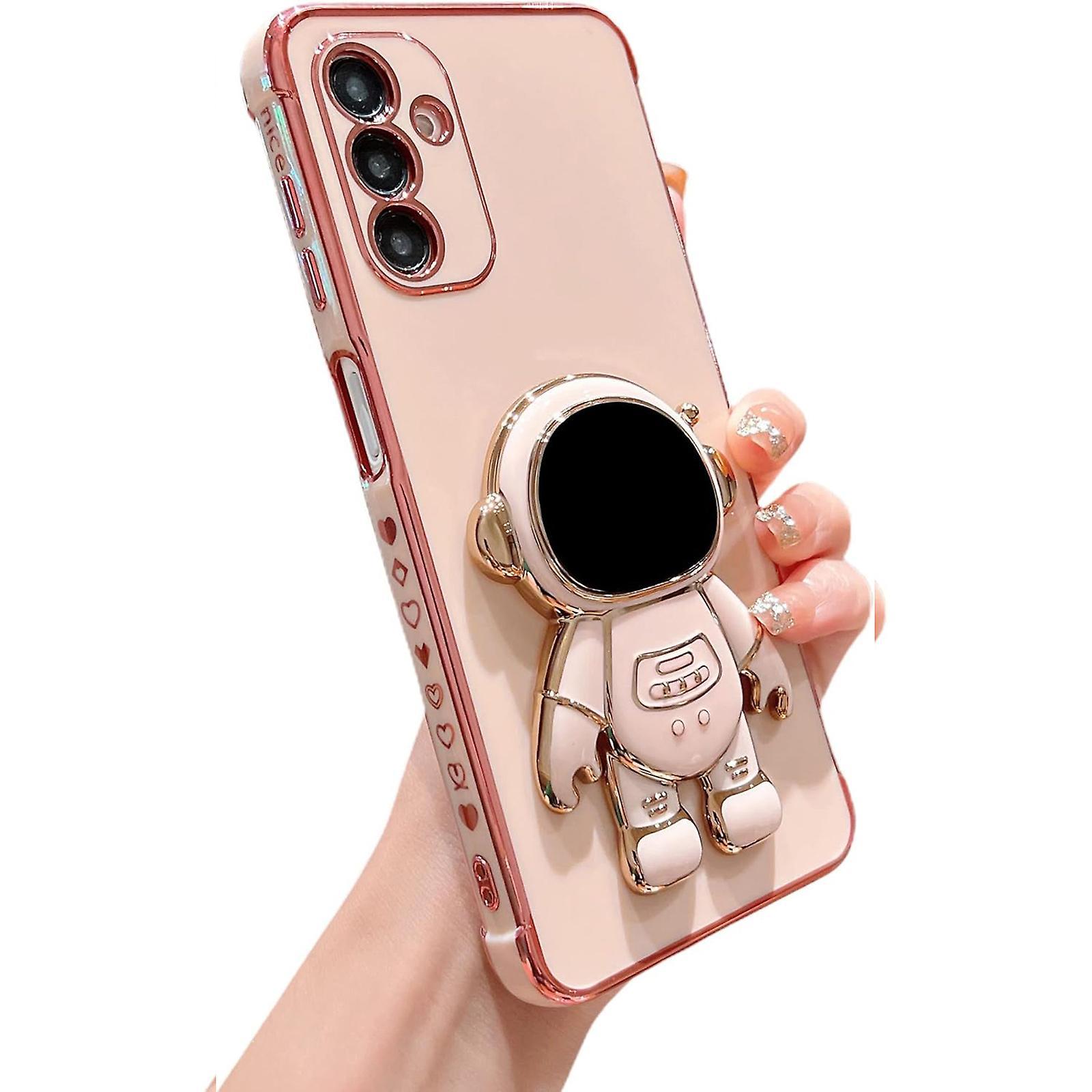 Elewelt for Samsung Galaxy A55 5G Case, Cute 6D Astronaut Case with Stand Function, Slim Fit Soft TPU Shockproof Bumper Protective Electroplated Ca...