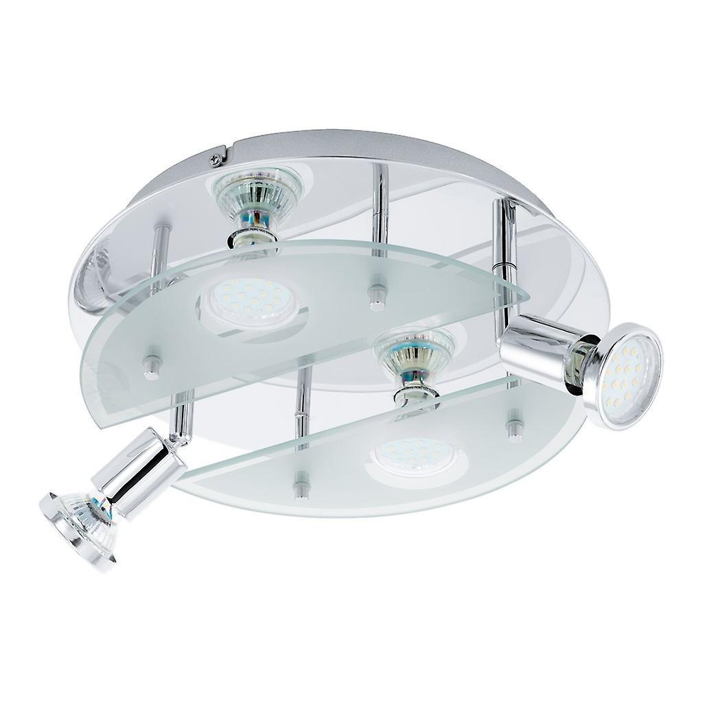 Eglo Lighting Cabo 4 Light Adjustable Flush Spot Ceiling Light Chrome, GU10