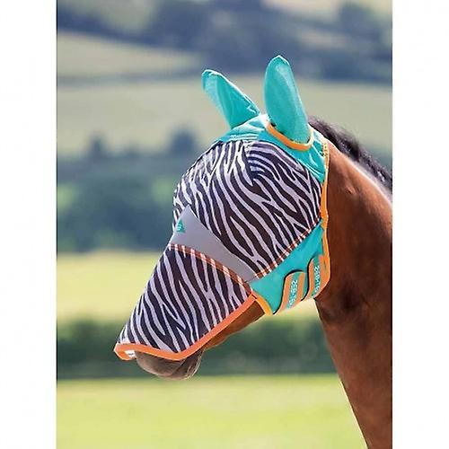 Shires Zeb-Tek Horse Fly Mask Black/White X Full