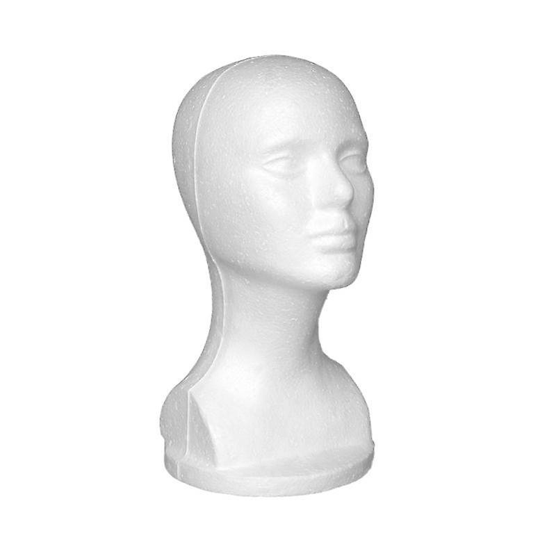 Biplut Mannequin Head Abstract Smooth Surface Foam Female Manikin Head Model Wig Hair Jewelry Display Stand