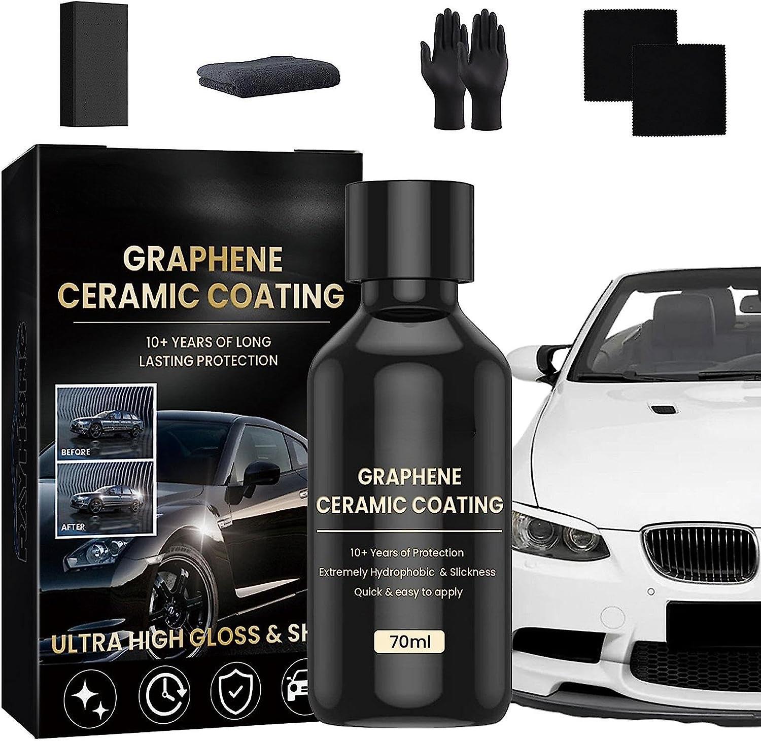 Frusde Advanced Graphene Ceramic Coating For Cars, 70ml Graphene Coating For Car Detailing Trim Ceramic Coating Set