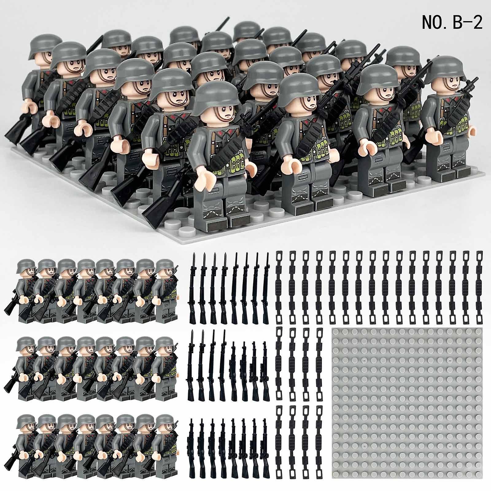 Aichuang 24pcs British German Soviet Military Building Block Set with Small Particle Assembly for Bottom Plate Toys style 2