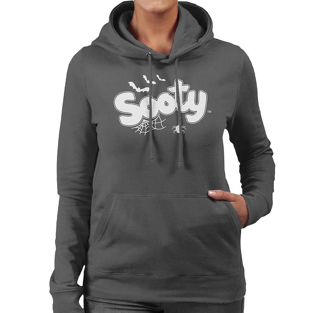 Sooty Halloween Glow In The Dark Logo Women's Hooded Sweatshirt Charcoal Large