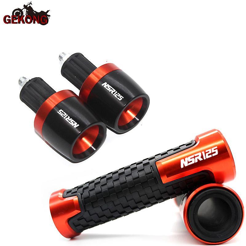 Jhshop For Honda Nsr125 Nsr 125 1988 1989 1990 7/8'' 22mm Motorcycle Accessories Handlebar Grips Ends Handle Bar Grip End Cnc Alumninum Orange-B