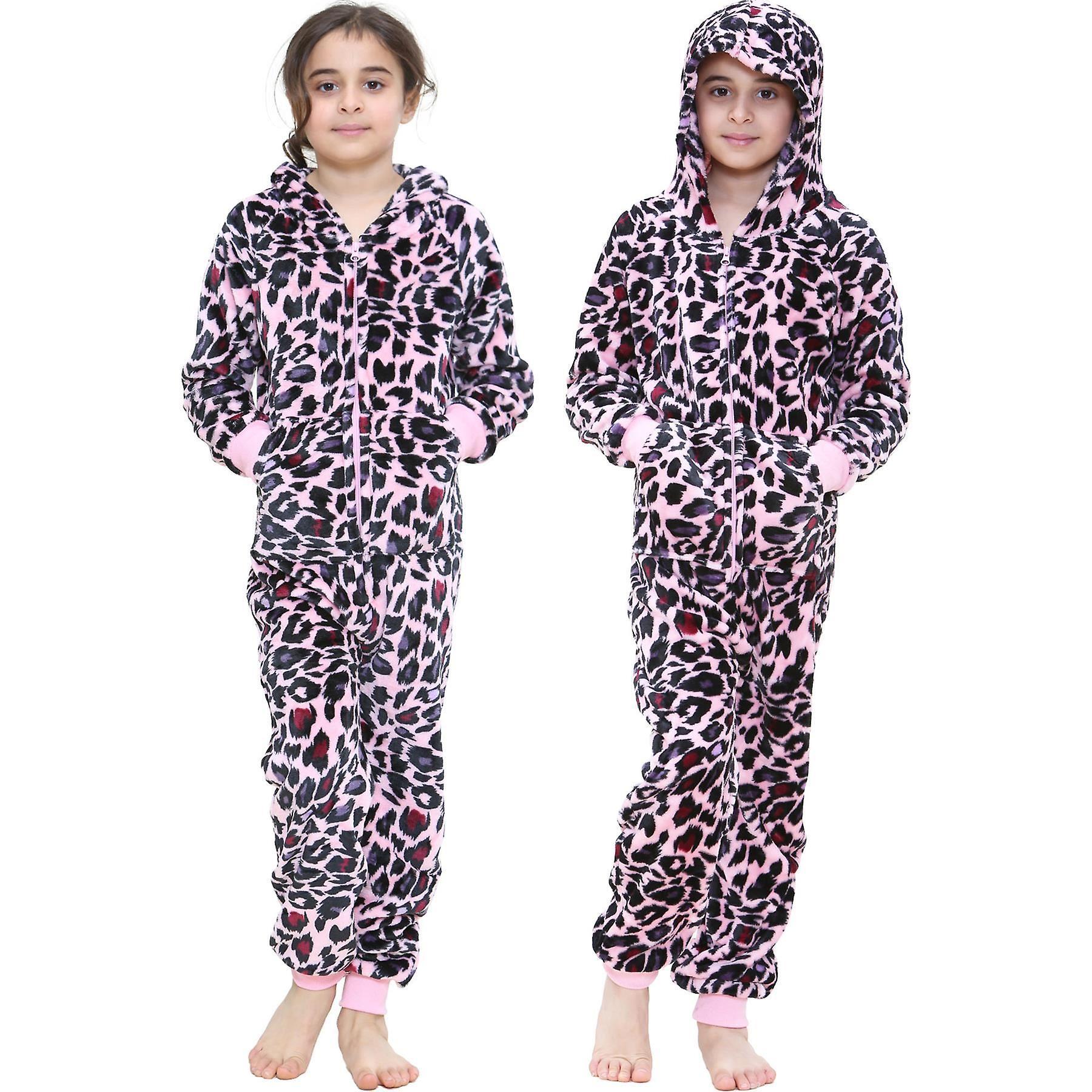 A2Z 4 Kids Girls Leopard Print Onesie Baby Pink 9-10 Years