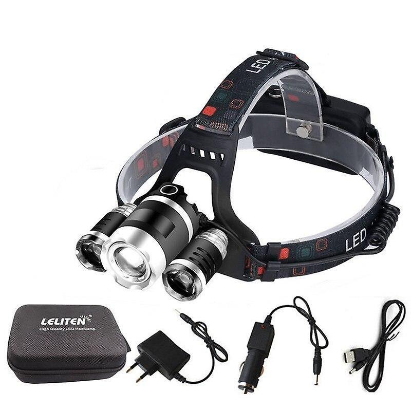 Slowmoose Powerful Headlight 5 Led T6 Headlamp Torch Have 2x18650 Battery